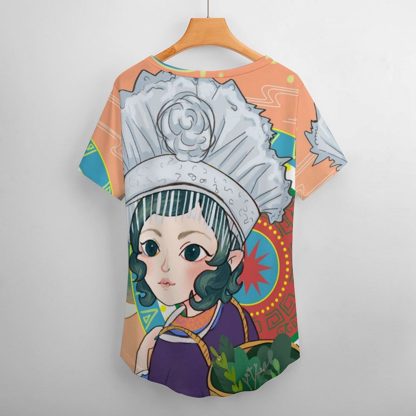 【カスタム印刷】アイスシルク VネックTシャツ|オリジナルデザイン