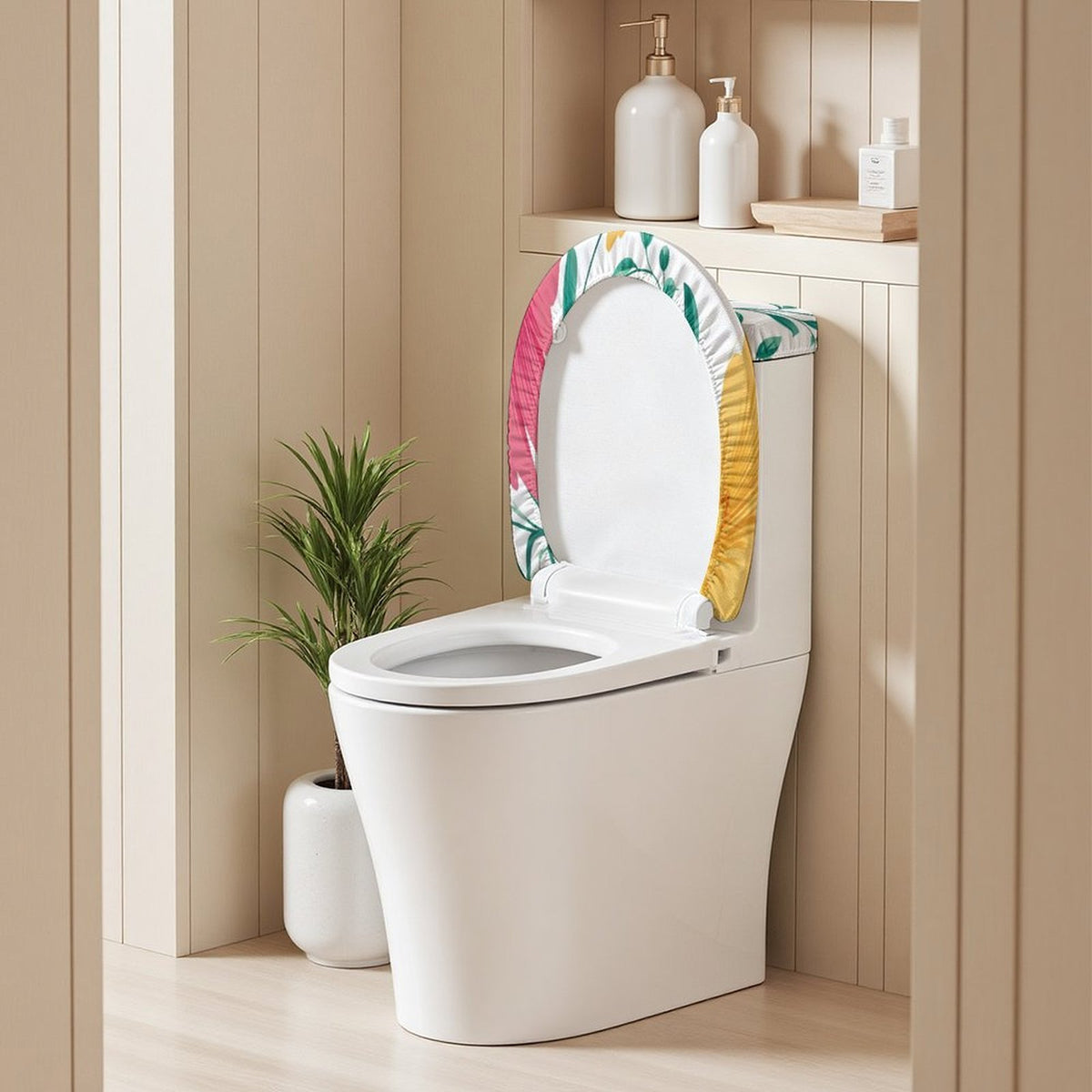 カスタマイズできるトイレカバー2点セット 涤纶素材 吸水速乾
