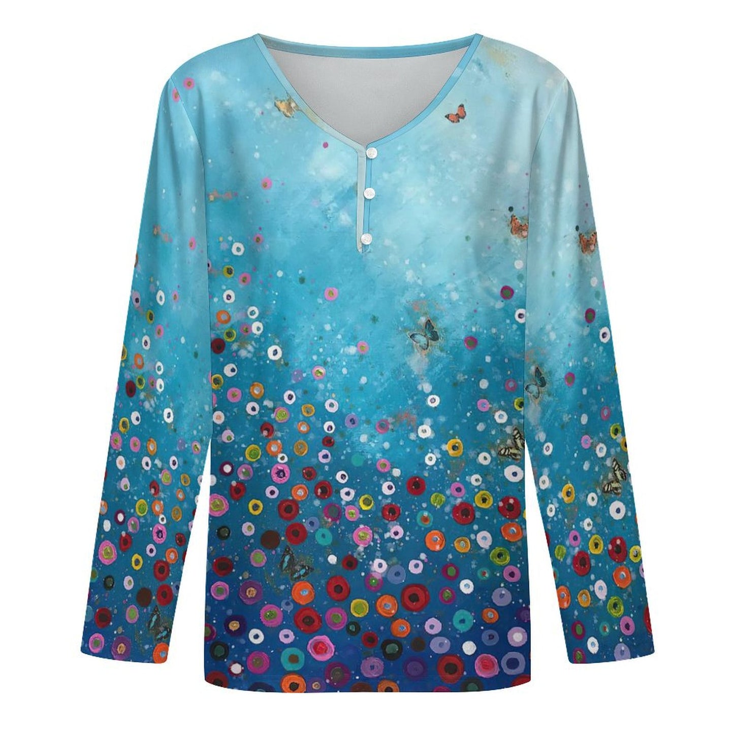 【オリジナル作成】メンズ ヘンリーネック長袖Tシャツ|ミルクシルク素材