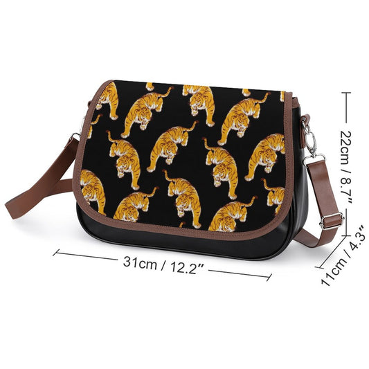 PUレザー メッセンジャーバッグ | 2WAY クラッチ&ショルダー | オリジナルプリント