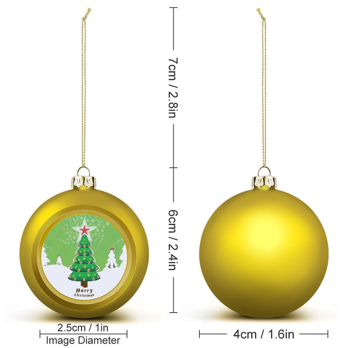【ミニサイズ】オリジナルクリスマスボール 4cm | 小さな写真・ロゴ オーナメント