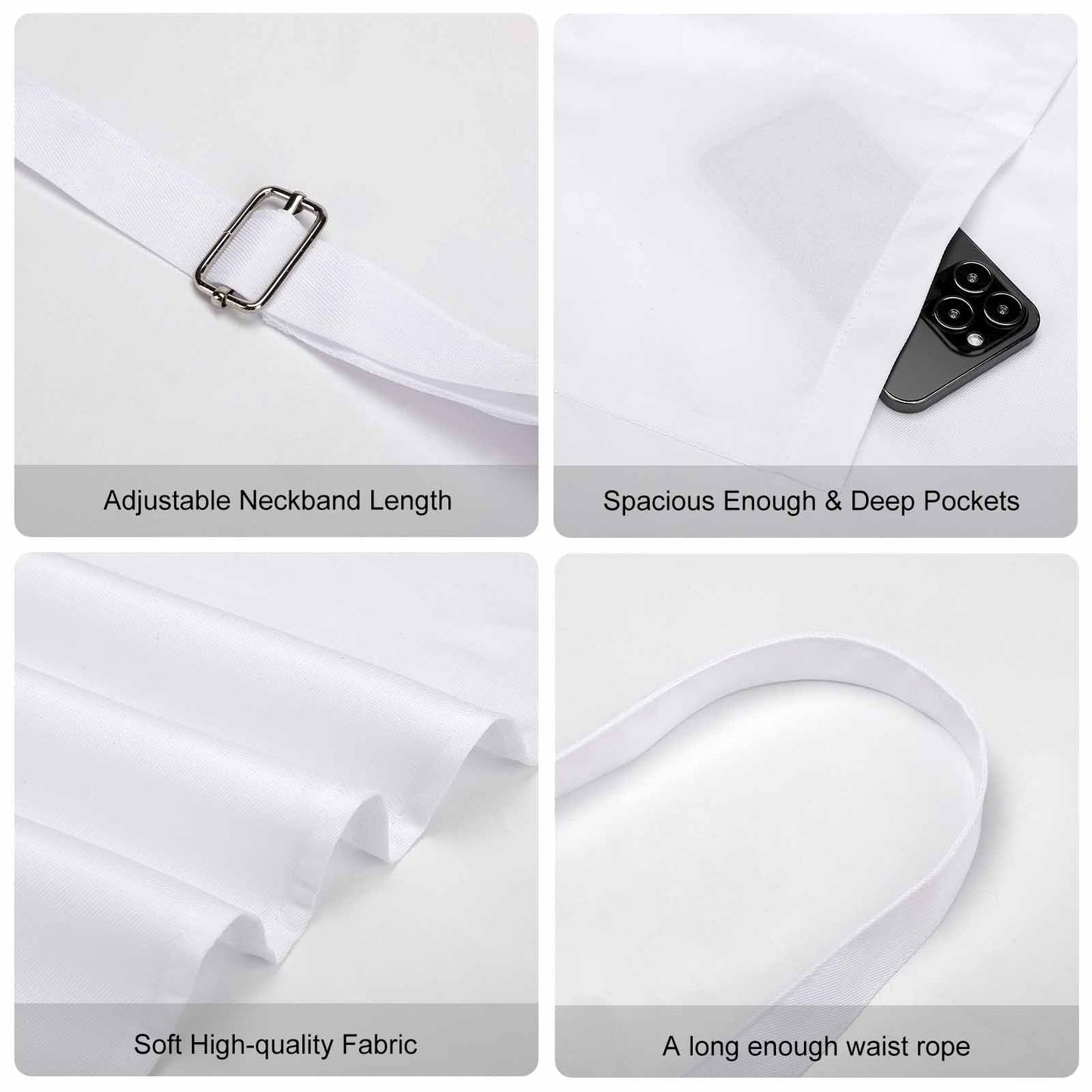 オリジナル エプロン 作成 | 防水・ポケット付き | 男女兼用 カフェ風 ワークエプロン