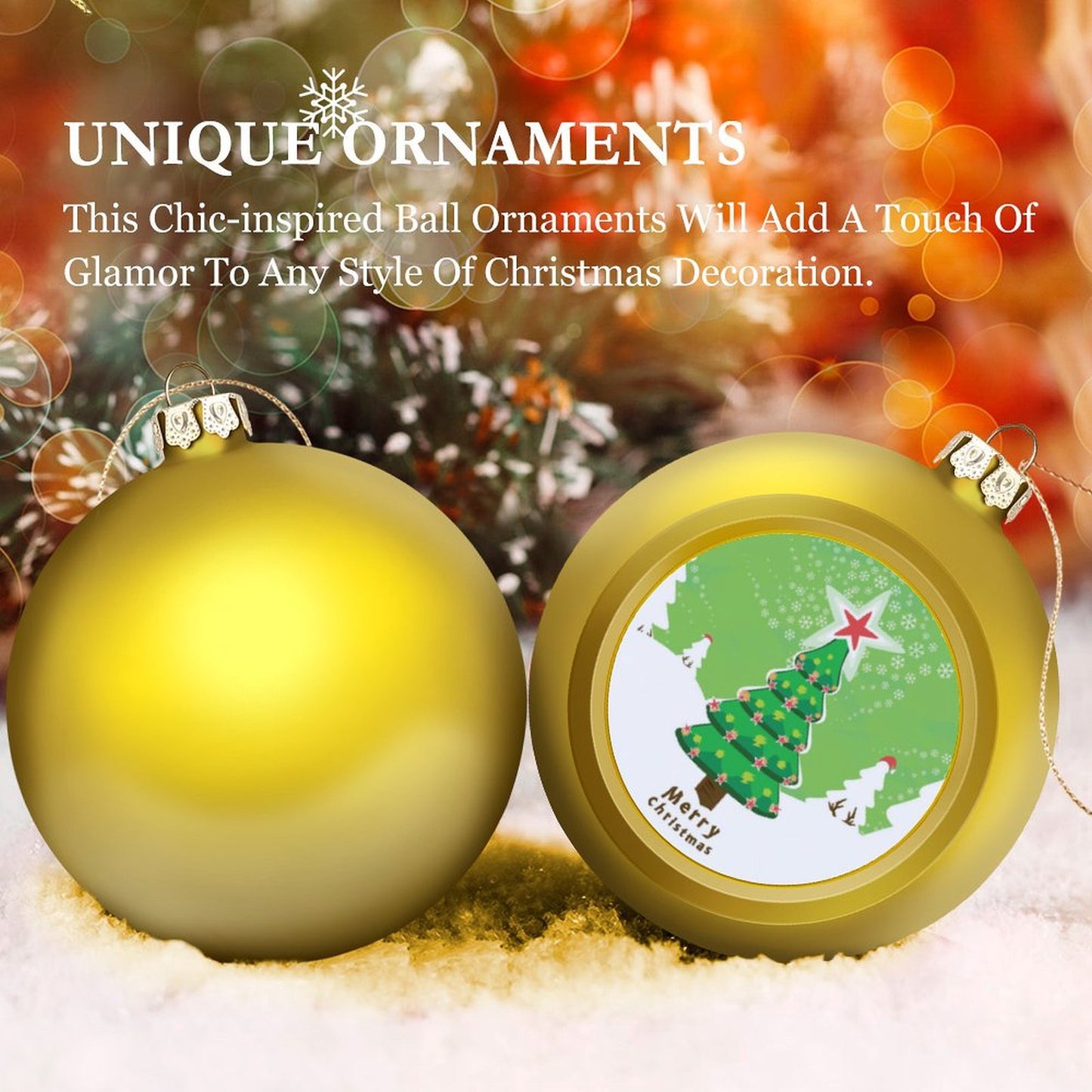 【ミニサイズ】オリジナルクリスマスボール 4cm | 小さな写真・ロゴ オーナメント