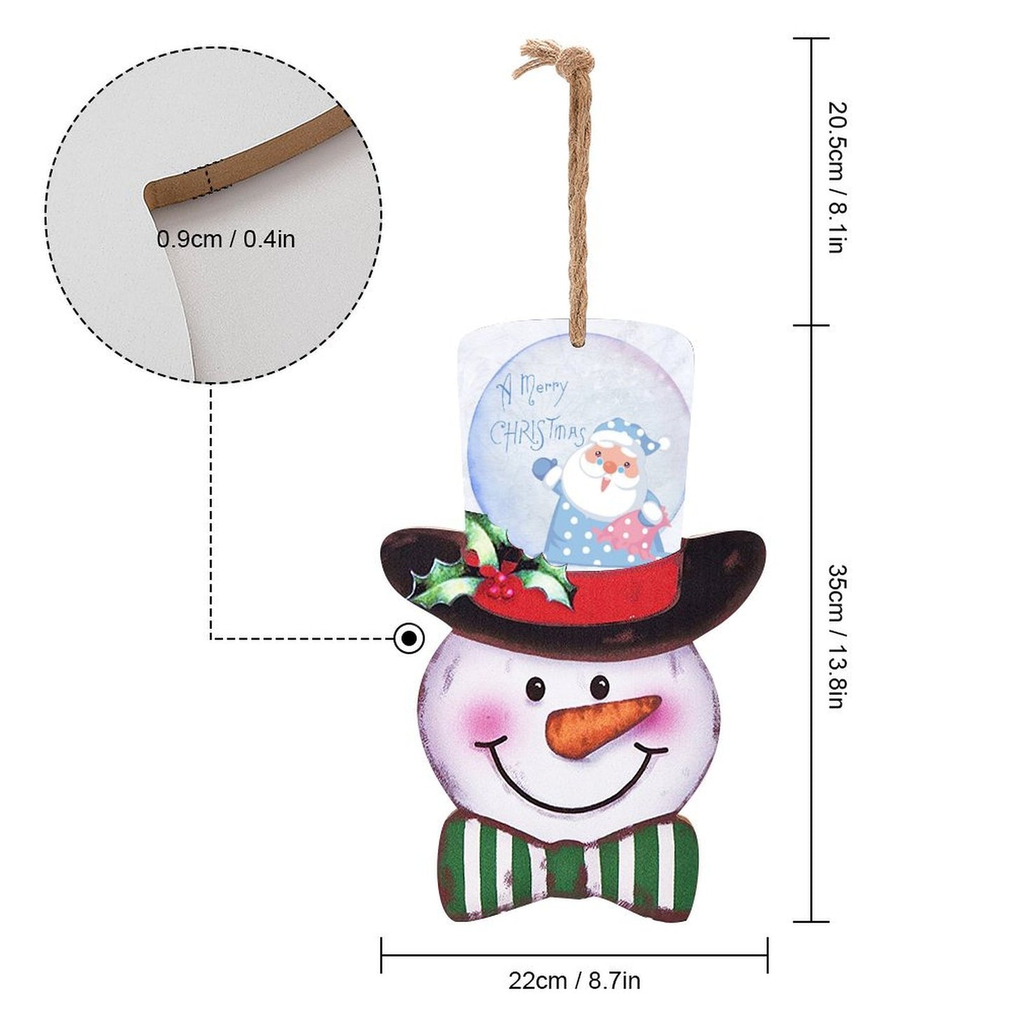 【ウェルカムサイン】木製クリスマス飾り | スノーマン | 名入れ・メッセージ