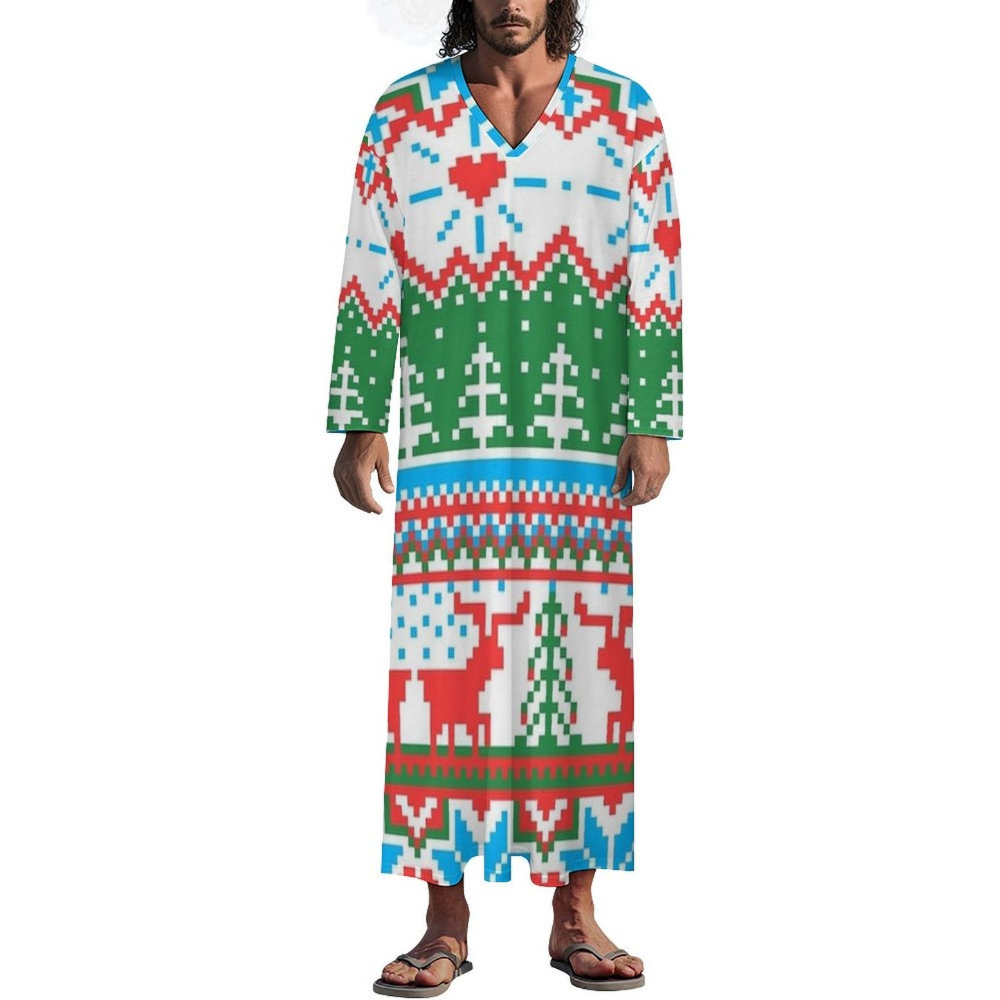 【デザイン自由】Vネック長袖ロングローブ|中東風カスタムドレス