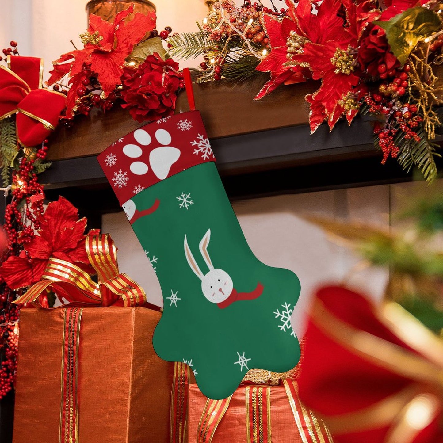 【全面プリント】ペット用クリスマスストッキング | 愛犬・愛猫の写真でアート作品を
