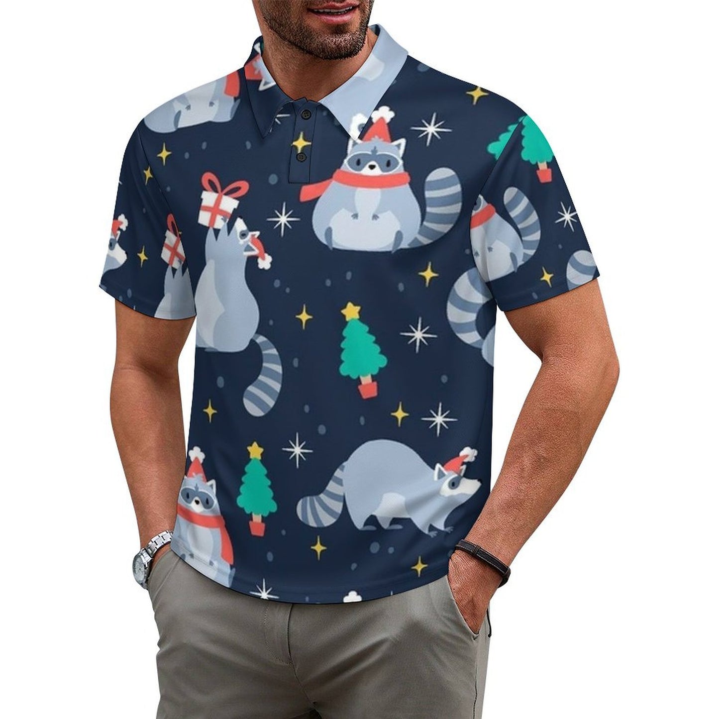 【ロゴ・写真でカスタム】珠地布(ピケ)メンズポロシャツ|全面プリント可