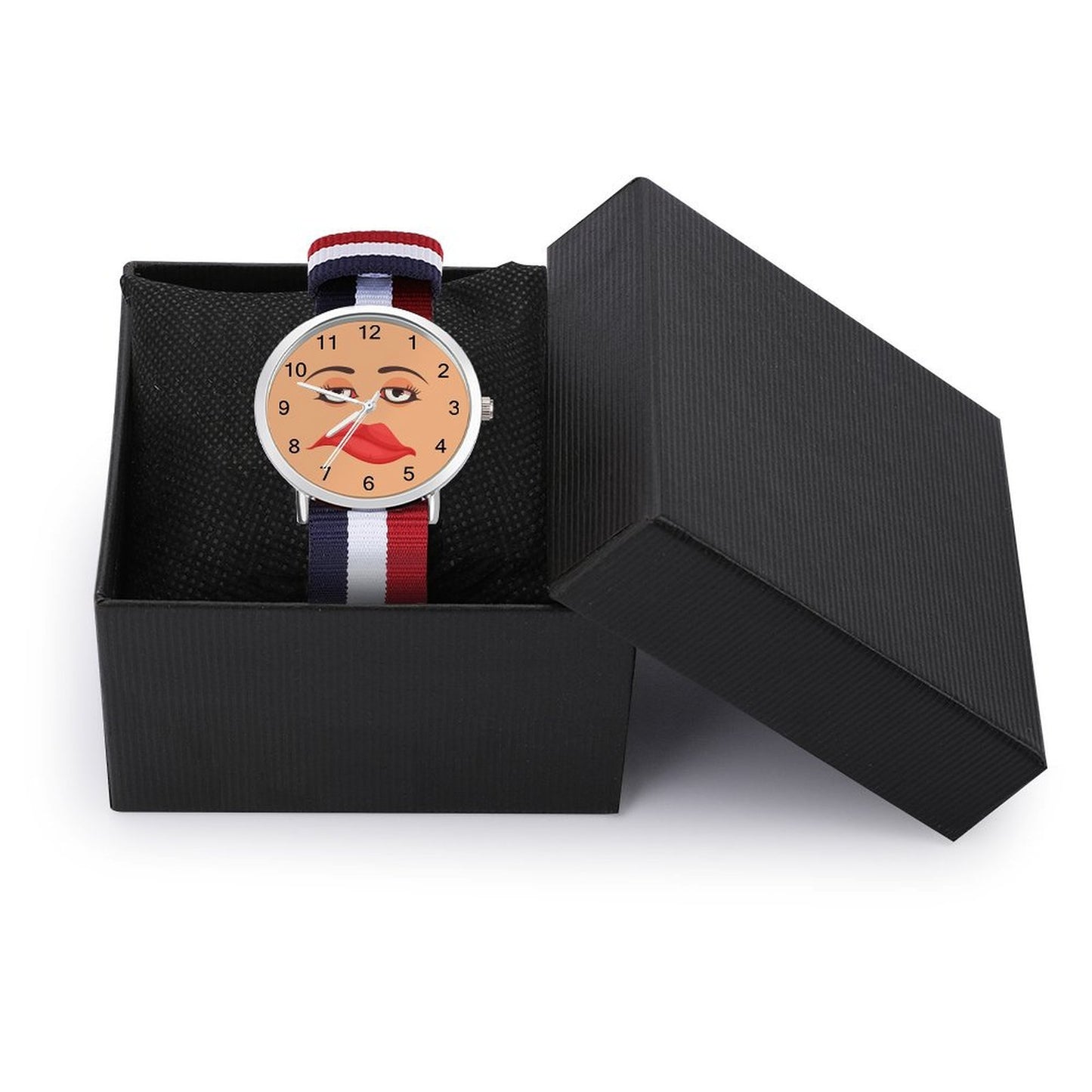 【写真・名入れ】カスタム ナイロンベルト腕時計｜3色ストライプ スポーティー 40mm