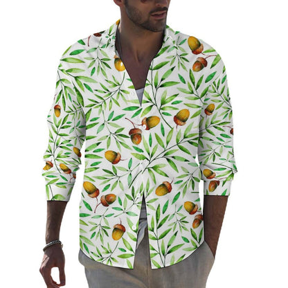 Lapel Pocket Long Sleeve Shirt Plant, Pinecone