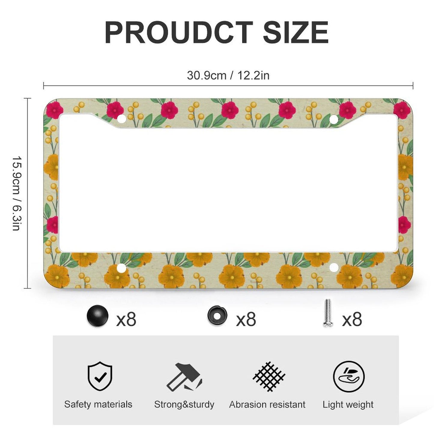 【写真でカスタム】ライセンスフレーム オリジナル (USサイズ/ペア) | おしゃれなナンバーフレーム