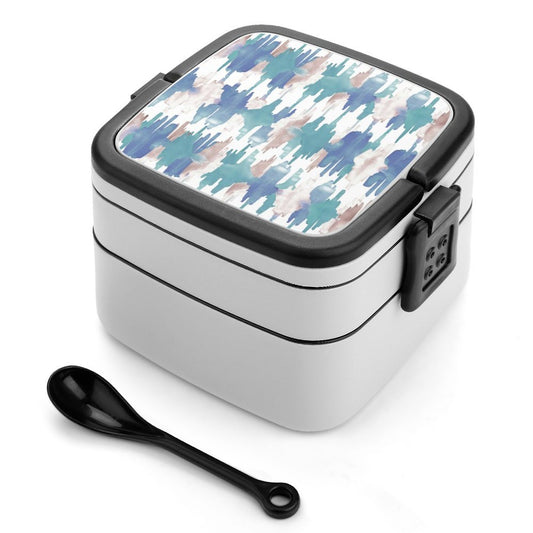 二段式弁当箱 1000ml | おしゃれな持ち手付き・液漏れ防止 | オリジナルUVプリント