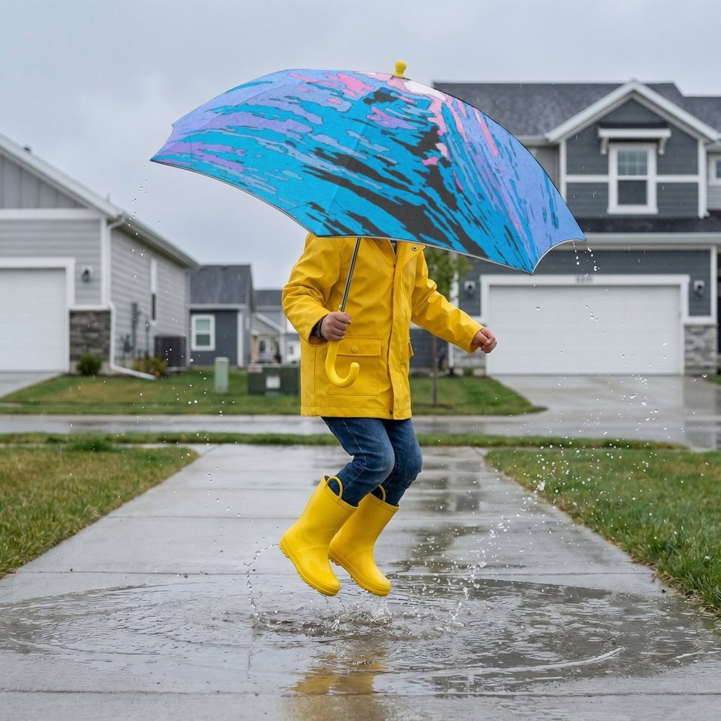 子ども用カスタムプリント折りたたみ傘｜反射テープ付き遮光晴雨兼用傘