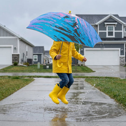子ども用カスタムプリント折りたたみ傘｜反射テープ付き遮光晴雨兼用傘