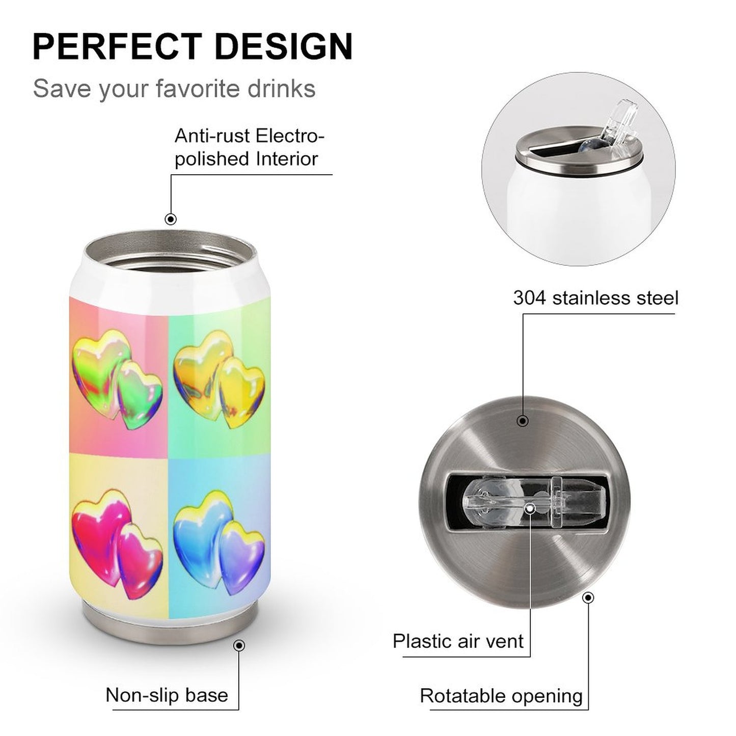 【保温保冷】カスタムできる蓋付きステンレスタンブラー｜ストロー付き・オリジナル