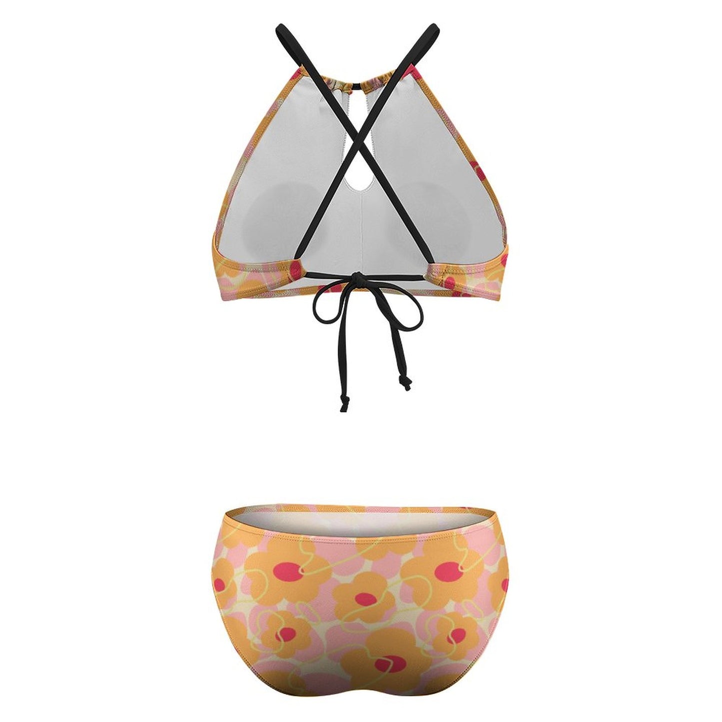 自由自在フィット｜系帯式 ホルターネック ビキニセット｜カスタム柄プリント