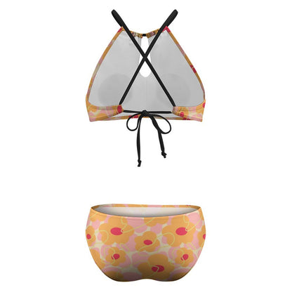 自由自在フィット｜系帯式 ホルターネック ビキニセット｜カスタム柄プリント