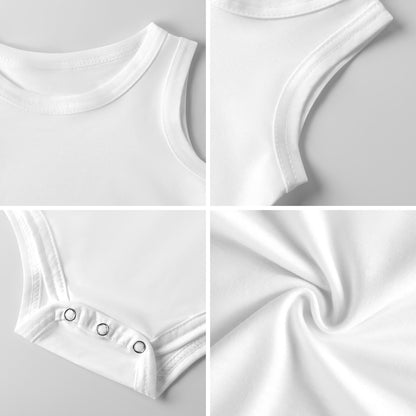 【おむつ替え簡単・極上タッチ】オリジナル ベビー ロンパース ノースリーブ｜名入れ・出産祝い