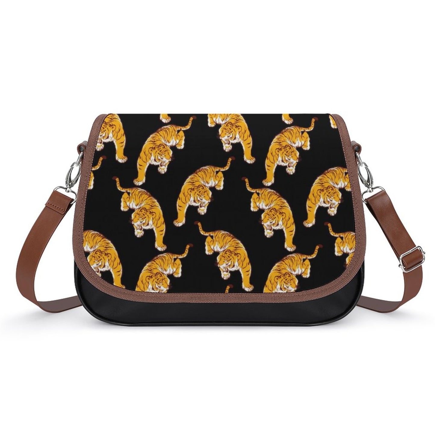 PUレザー メッセンジャーバッグ | 2WAY クラッチ＆ショルダー | オリジナルプリント