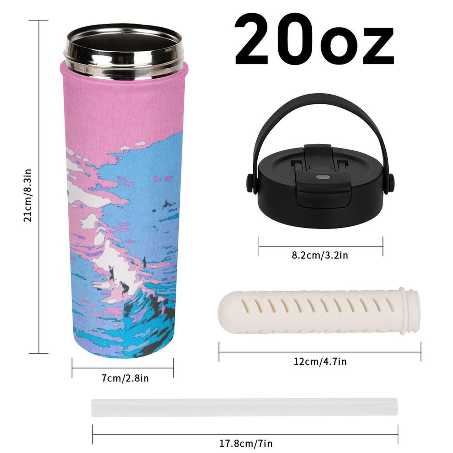 茶こし付きタンブラー 590ml 名入れ対応 二重構造ステンレス製