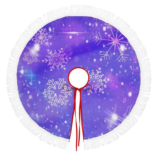 【両面プリント】フリンジ付き オリジナルツリースカート | 防水 | クリスマス飾り