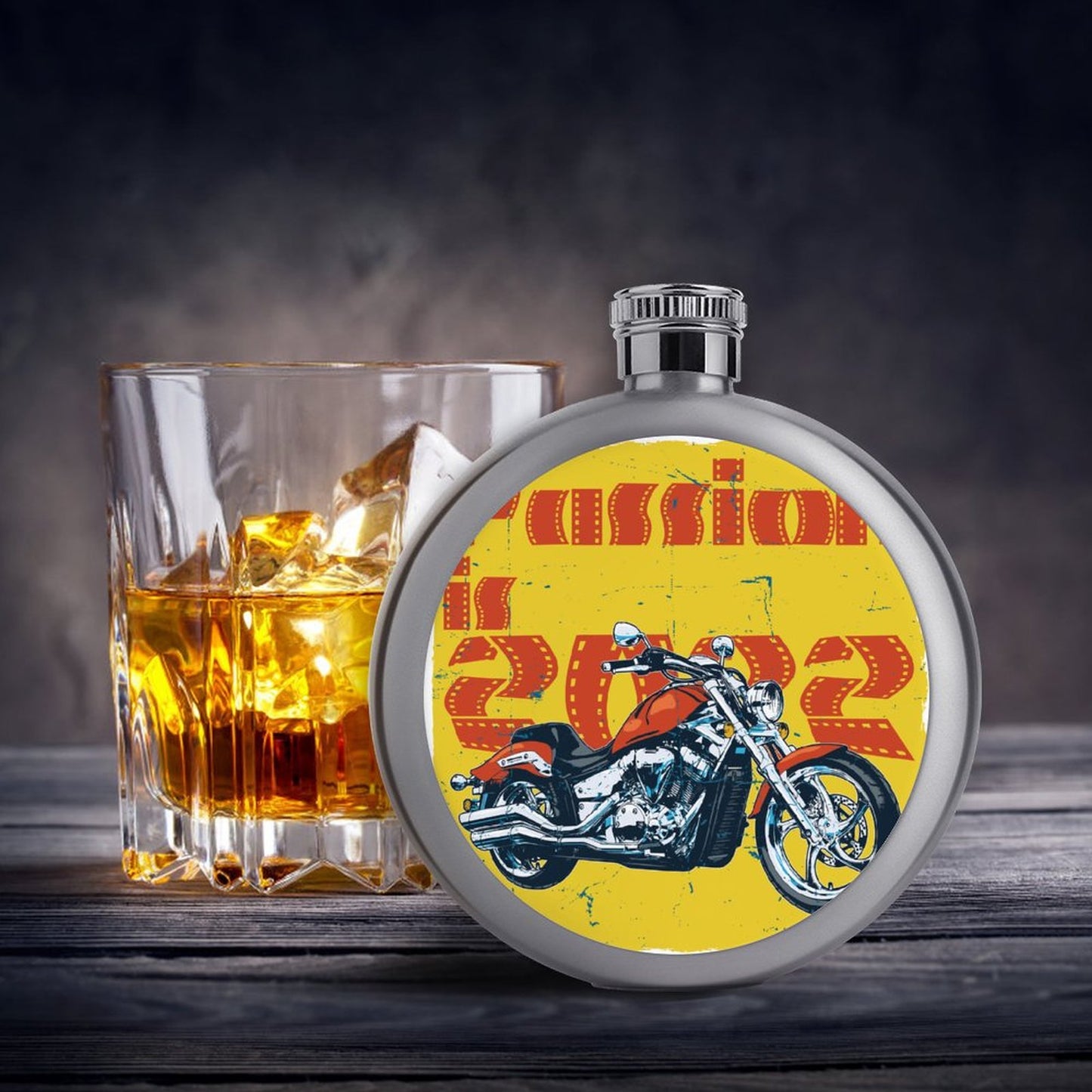 オリジナル 丸型スキットル 作成 | 5oz ステンレス製 | ウイスキーボトル・名入れギフト