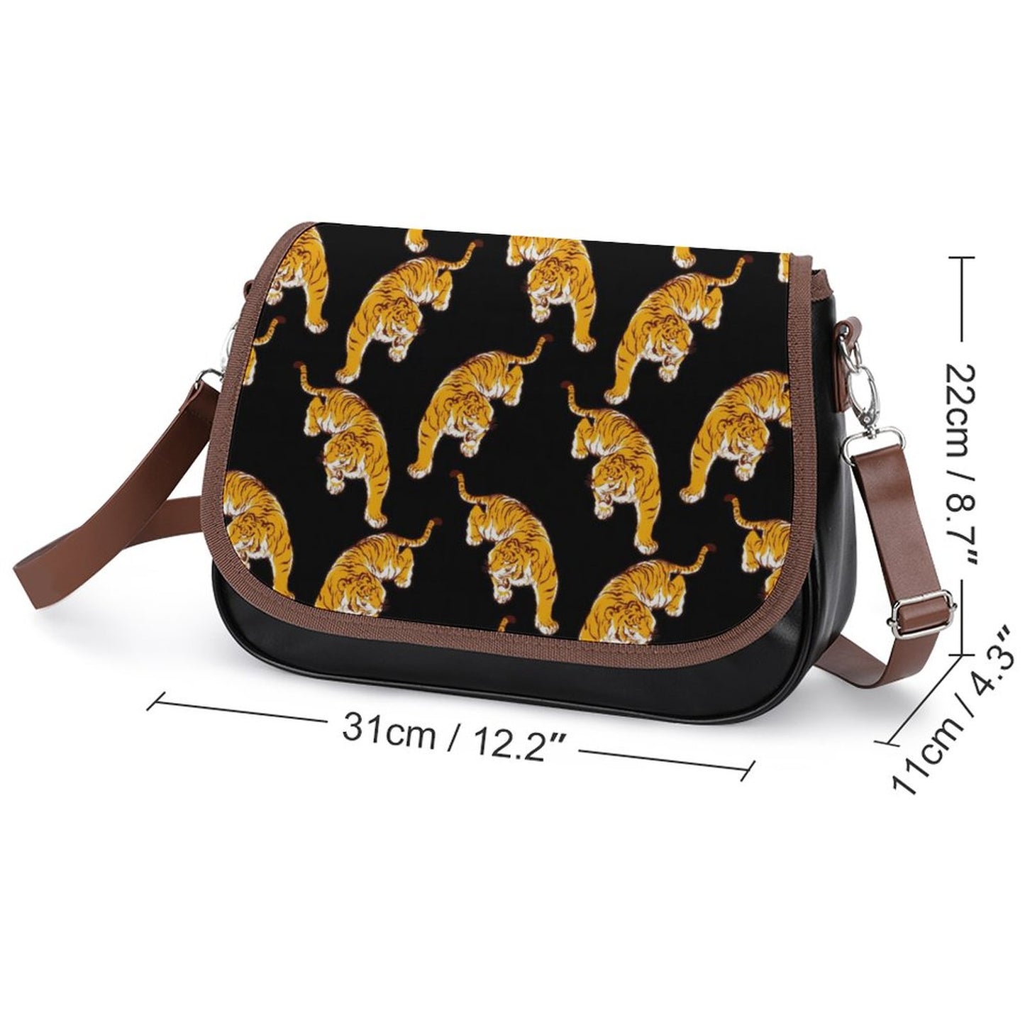 PUレザー メッセンジャーバッグ | 2WAY クラッチ＆ショルダー | オリジナルプリント