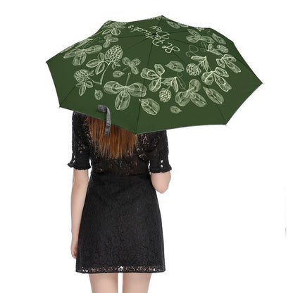 【晴雨兼用】自動開閉 折りたたみ傘 (内側黒膠) | UVカット遮光 & 超撥水 | オリジナルプリント