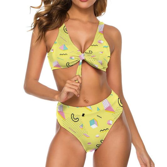 【体型カバーの天才】視線を操る、フロントリボン・ハイウエストビキニ｜脚長効果も