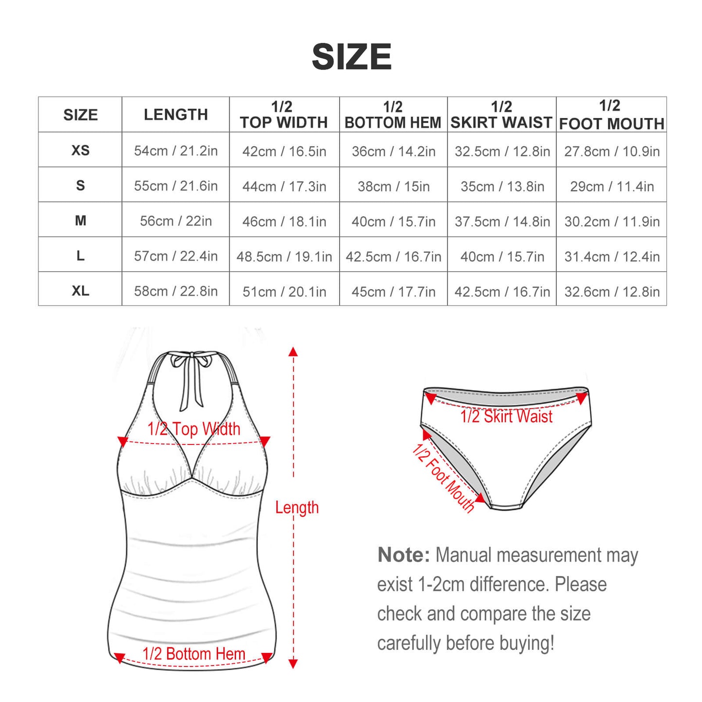 オリジナル タンキニ 水着 | ルーズフィット＆体型カバー | セパレート水着