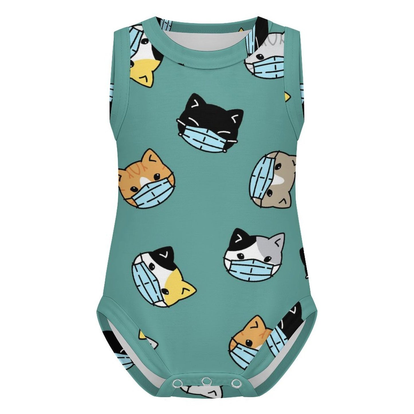 【おむつ替え簡単・極上タッチ】オリジナル ベビー ロンパース ノースリーブ｜名入れ・出産祝い