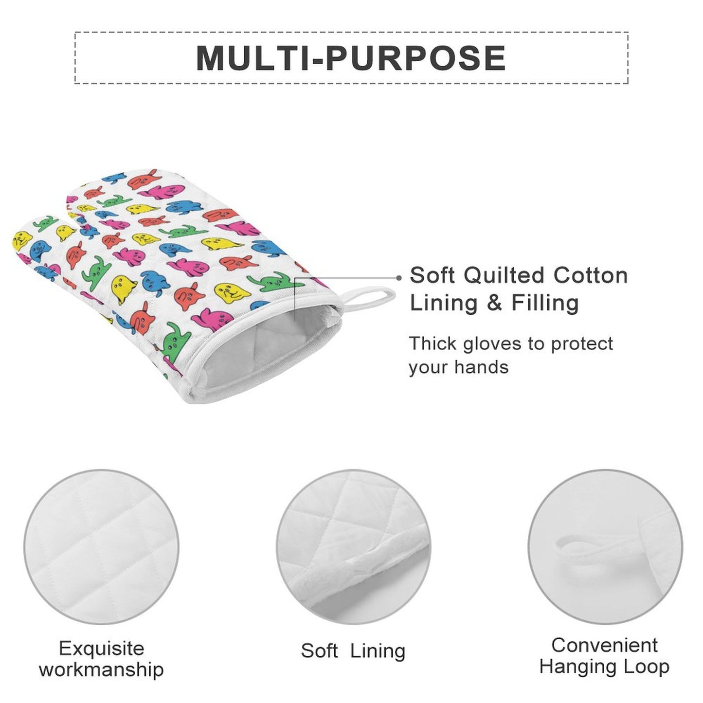 【料理がアートになる】カスタムできる耐熱オーブンミトン｜おしゃれな鍋つかみ2点セット