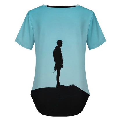 【オーダーメイド】カスタム VネックTシャツ レディース｜クロスデザイン