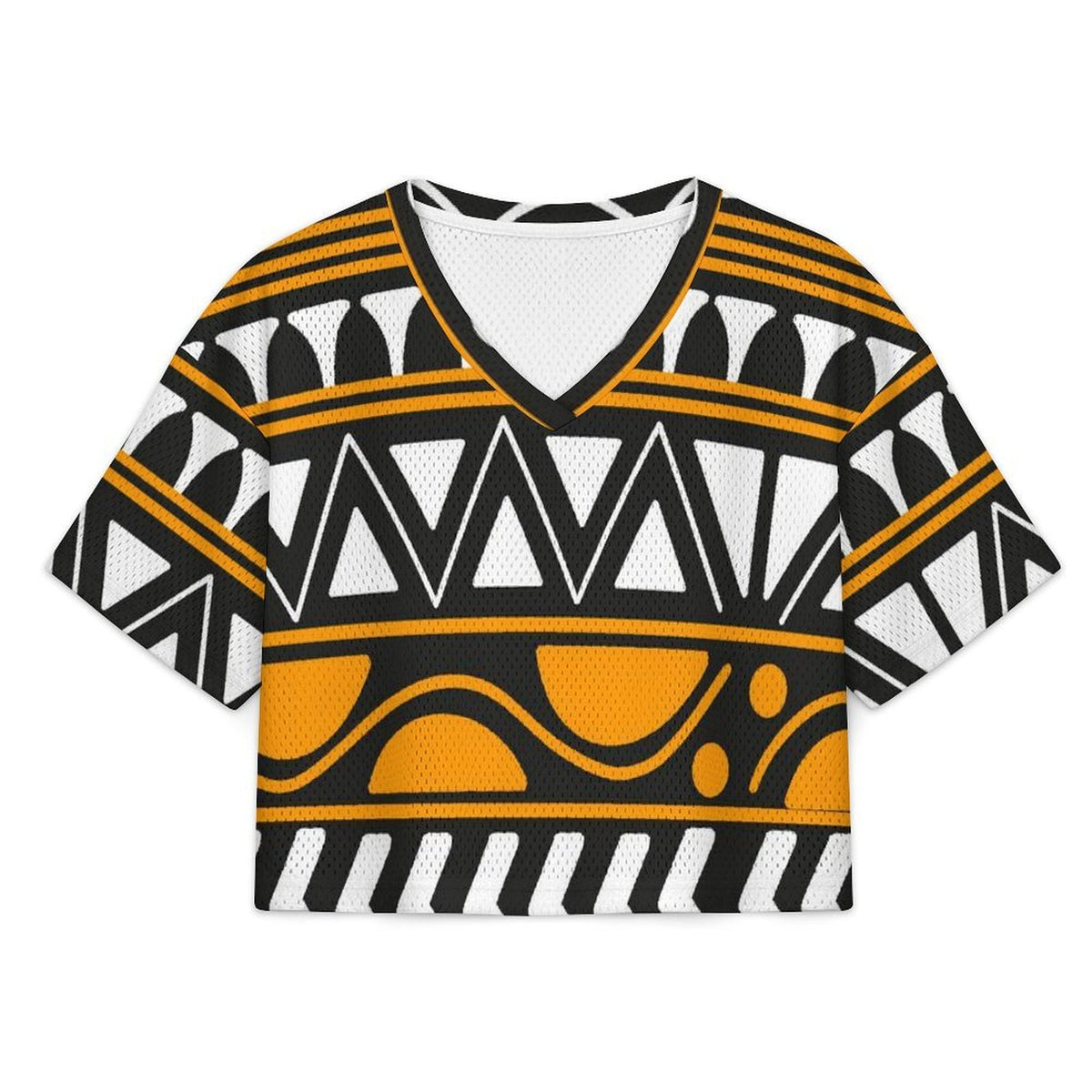 Short V-neck Top African Pattern