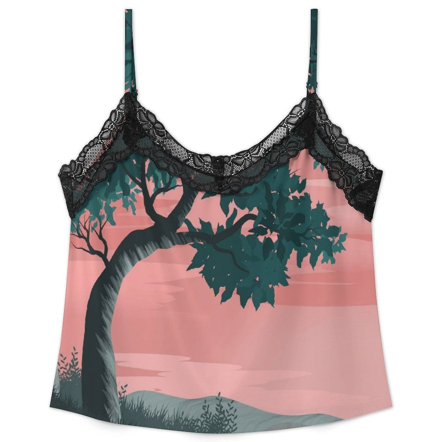 Pajama Set Natural Scenery, Realistic Painting, Sunset Scenery