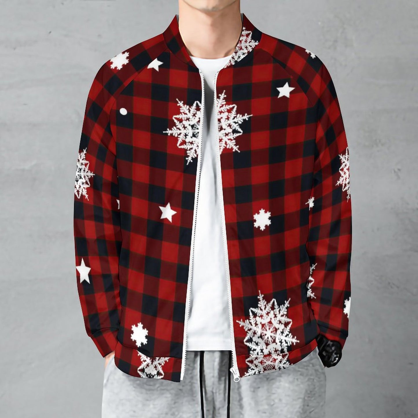 スマートボンバーJKT | ラグラン袖ジップ衛衣 | 伸縮ストレッチ＆全面プリント