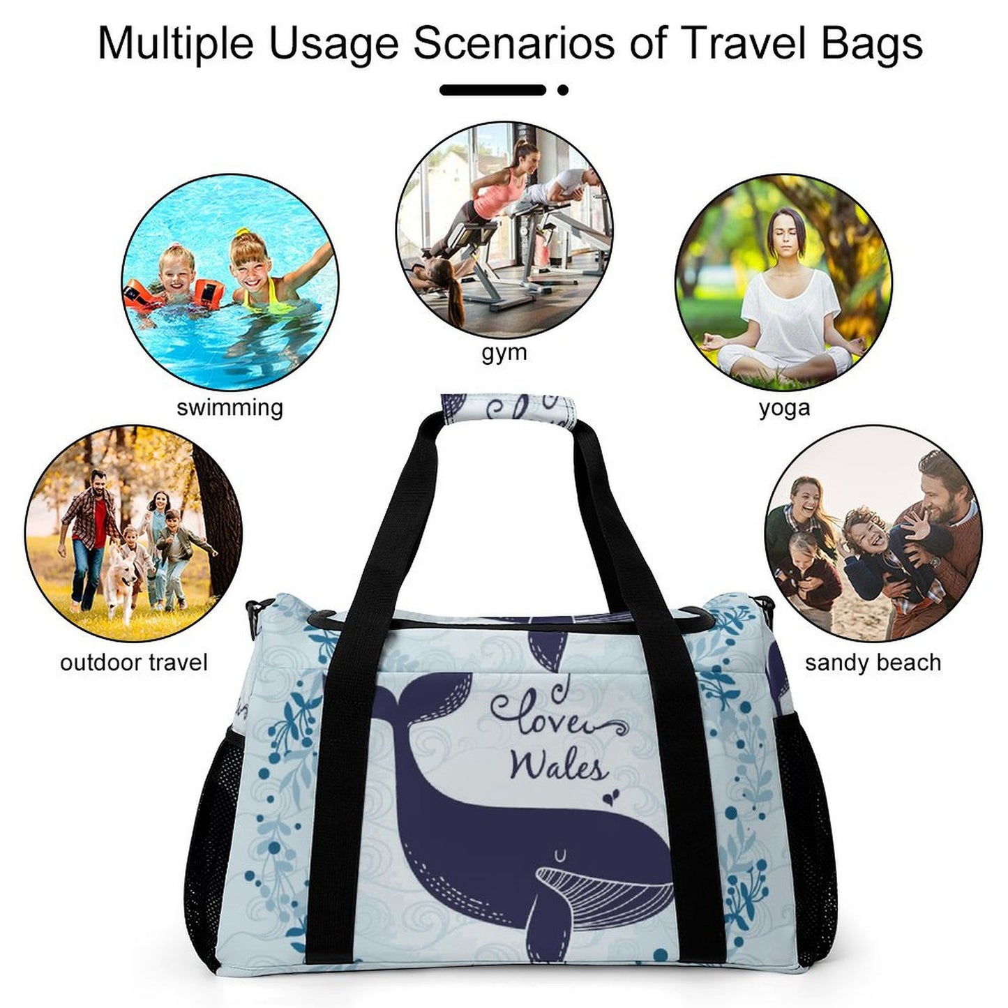 【写真でカスタム】ボストンバッグ オリジナル | 旅行・ジムに最適なダッフルバッグ