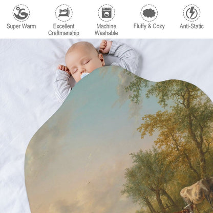 【ベビーに贈る】写真で作るオリジナル子供用フランネル毛布｜安心の円形ブランケット