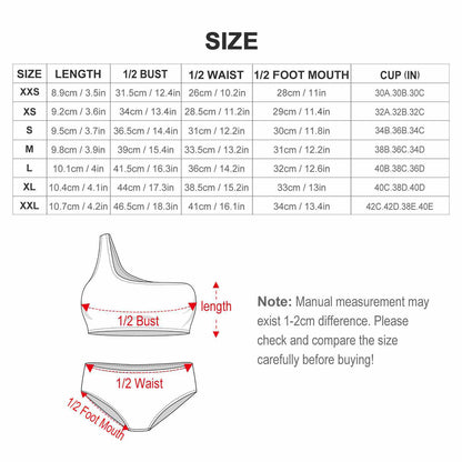 オリジナル ワンショルダー ビキニ | ハイウエスト＆コットン裏地 | 2XS-2XL