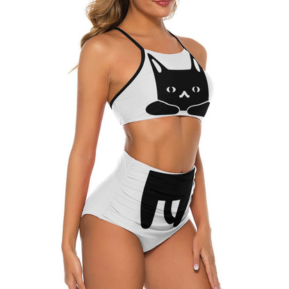 【ワンショルダー】周りと差がつく、アシンメトリーデザイン・ハイウエストビキニ