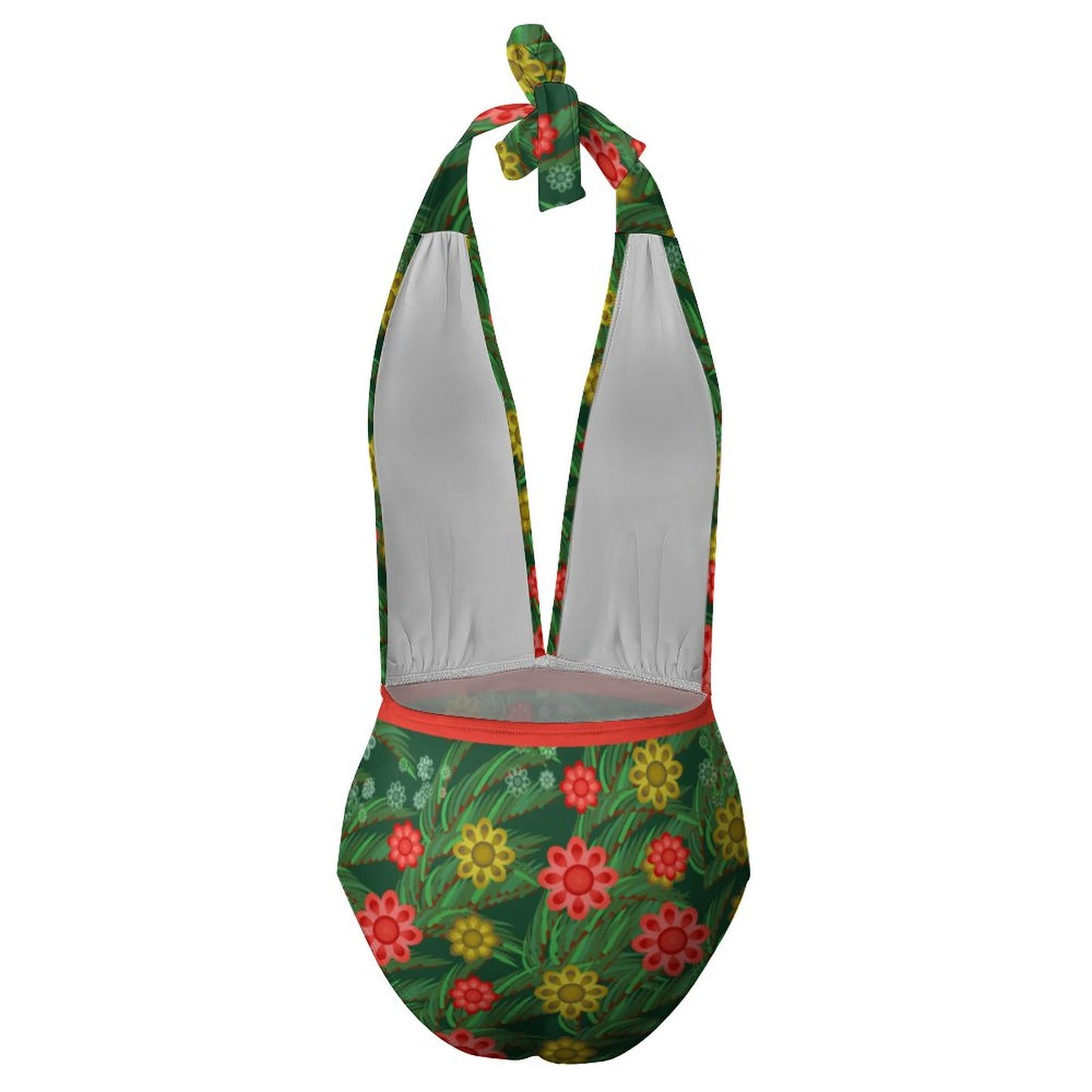 深Vネック ワンピース水着 | ホルターネック・ボディスーツ兼用 | オリジナルプリント