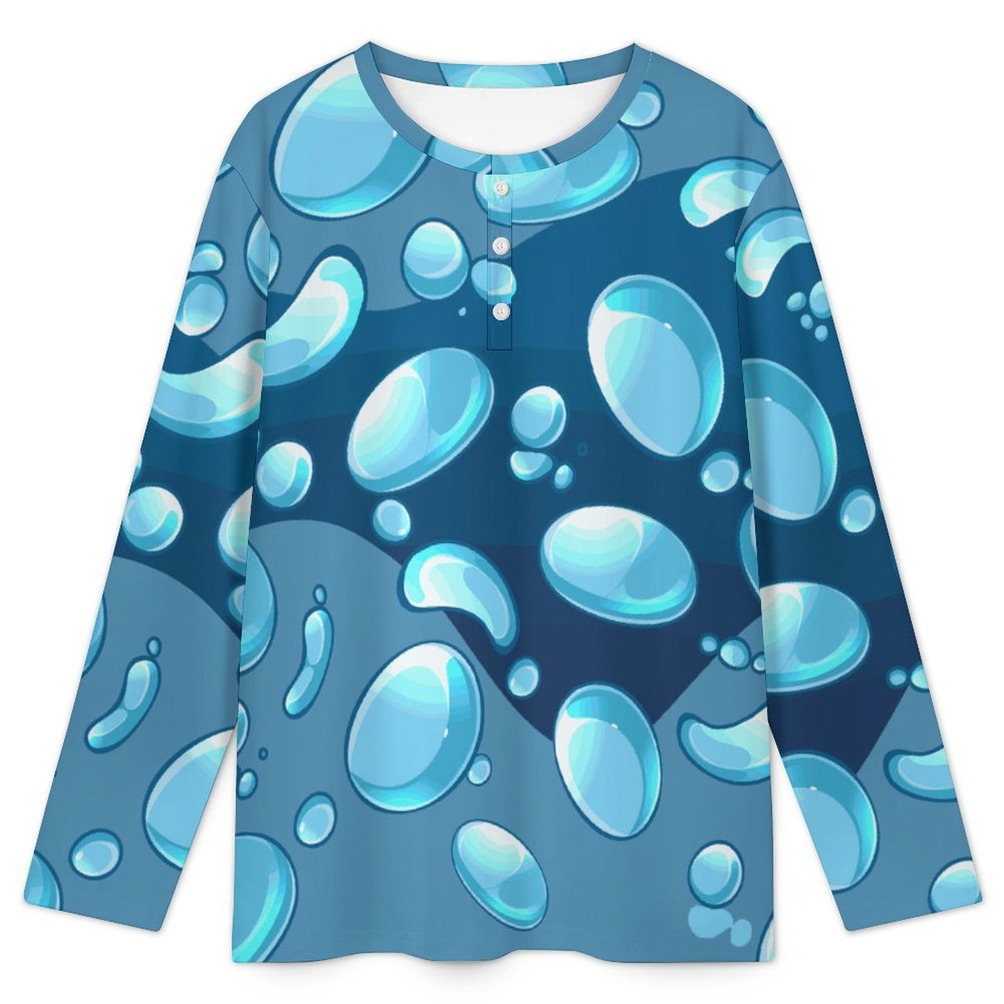 Men's Sleepwear Set Blue Water Droplets