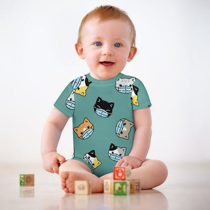 オリジナルデザイン ベビーロンパース 純綿 半袖 カスタムプリント 新生児〜2歳