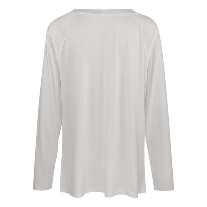 【ヨレない首元】ダブルVネック・ルーズ長袖Tシャツ｜S-5XL 大きいサイズ対応