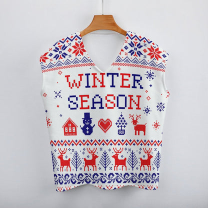 Vネック ニットベスト | レディース オーバーサイズ・レイヤード | S-2XL