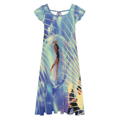 Flared Sleeve Dress Animation, Music, Dance