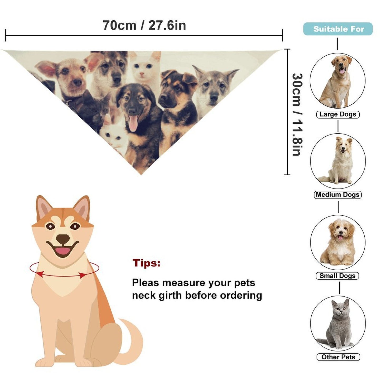 【服が苦手な子に】オリジナル ペット バンダナ 犬猫用 スタイ 名入れ
