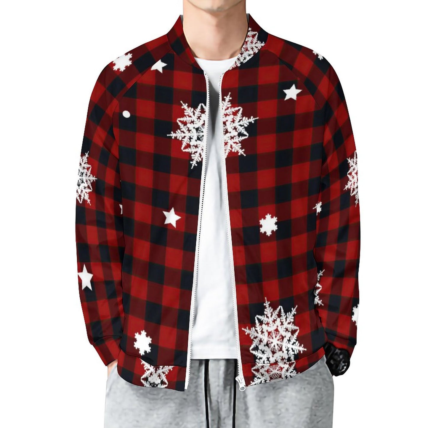 スマートボンバーJKT | ラグラン袖ジップ衛衣 | 伸縮ストレッチ＆全面プリント