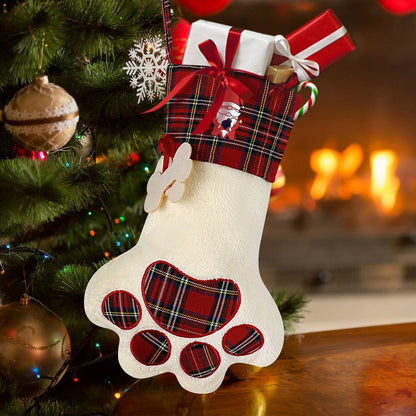 【ペット用】オリジナルクリスマス靴下 | 犬・猫の写真・名入れ | 肉球デザイン