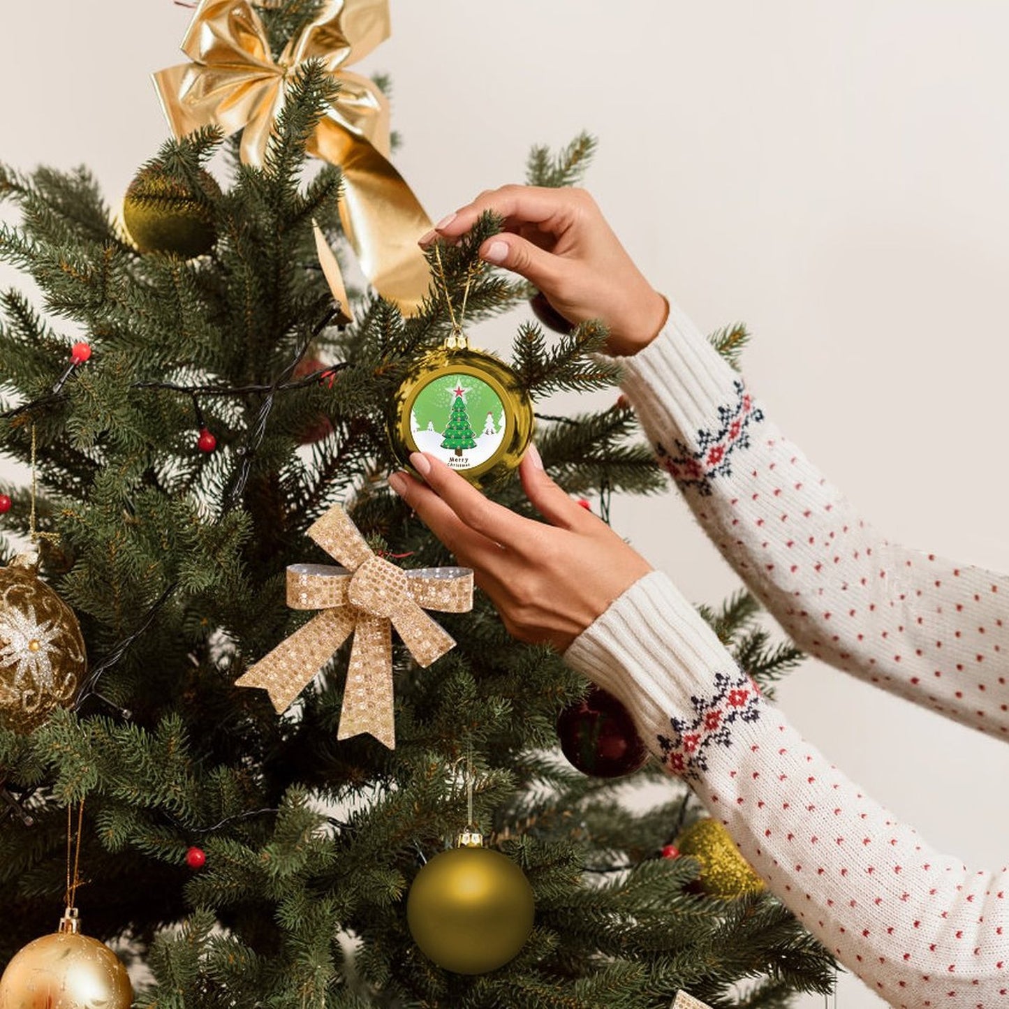 【ミニサイズ】オリジナルクリスマスボール 4cm | 小さな写真・ロゴ オーナメント