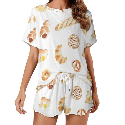 至福のルームウェア | レディース半袖パジャマセットアップ | 涼しい仿棉素材